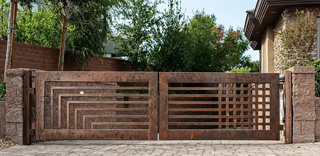 Custom driveway gate installation for a home entrance in Dover, DE