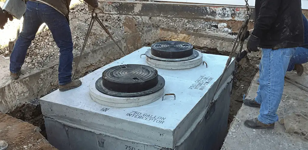 Grease trap installation for a commercial property drainage system in Dover, DE