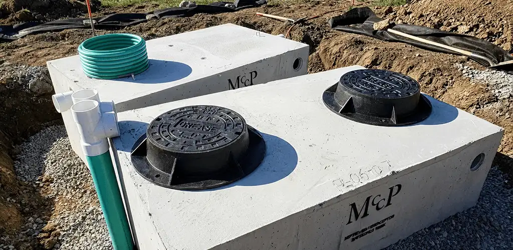 Grease trap installation unit set in place for drainage protection in Dover, DE