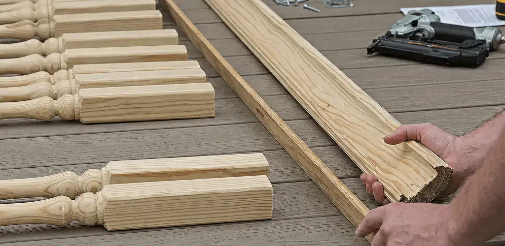 Handrail installation materials and wood components for stair rail work in Dover, DE