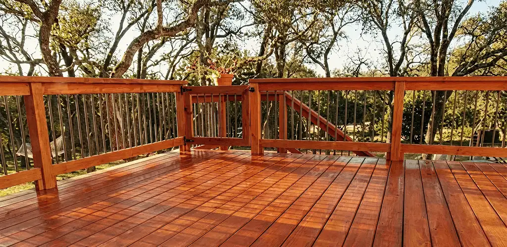 Deck sealing results with a freshly sealed wood deck in Dover, DE
